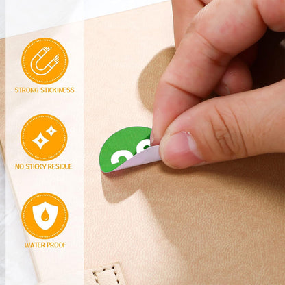 1 Inch Round Number Stickers,1-100 Multi-Color Self-Adhesive Labels for Mailbox,Scrapbook,and DIY Crafts,Easy to Peel and Stick on Various Surfaces,Durable Paper Material for Long-Lasting Use Green