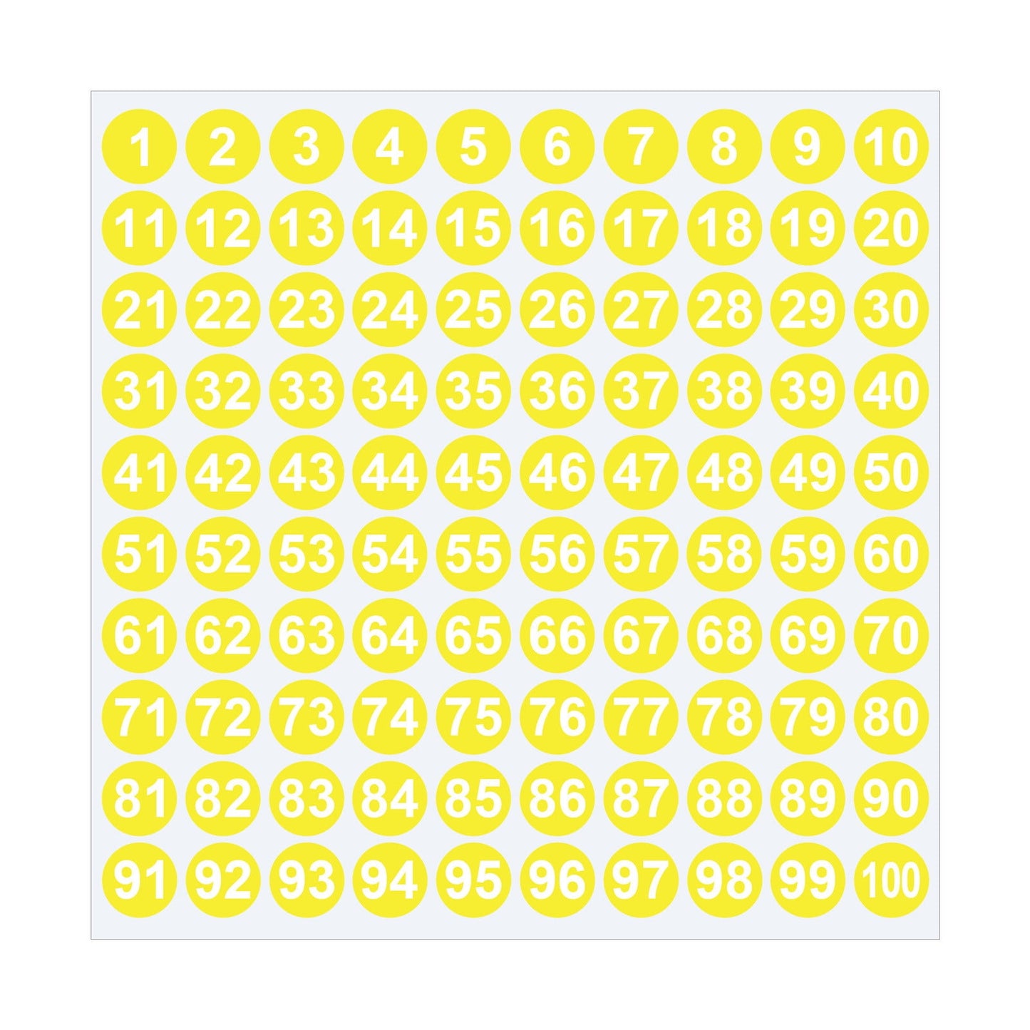 1 Inch Round Number Stickers,1-100 Multi-Color Self-Adhesive Labels for Mailbox,Scrapbook,and DIY Crafts,Easy to Peel and Stick on Various Surfaces,Durable Paper Material for Long-Lasting Use Yellow
