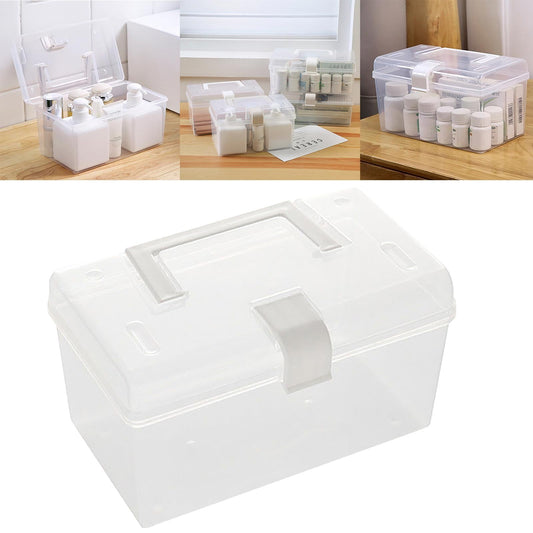 Plastic Storage Bins With Lid and Handle, Plastic Latch Storage Box, Stackable Storage Container, Small Plastic Storage Basket, Cute Organizer Box for Home, Office, 1 Pcs, 7.68x4.13x4.33 7.68" x 4.13" x 4.33" Clear