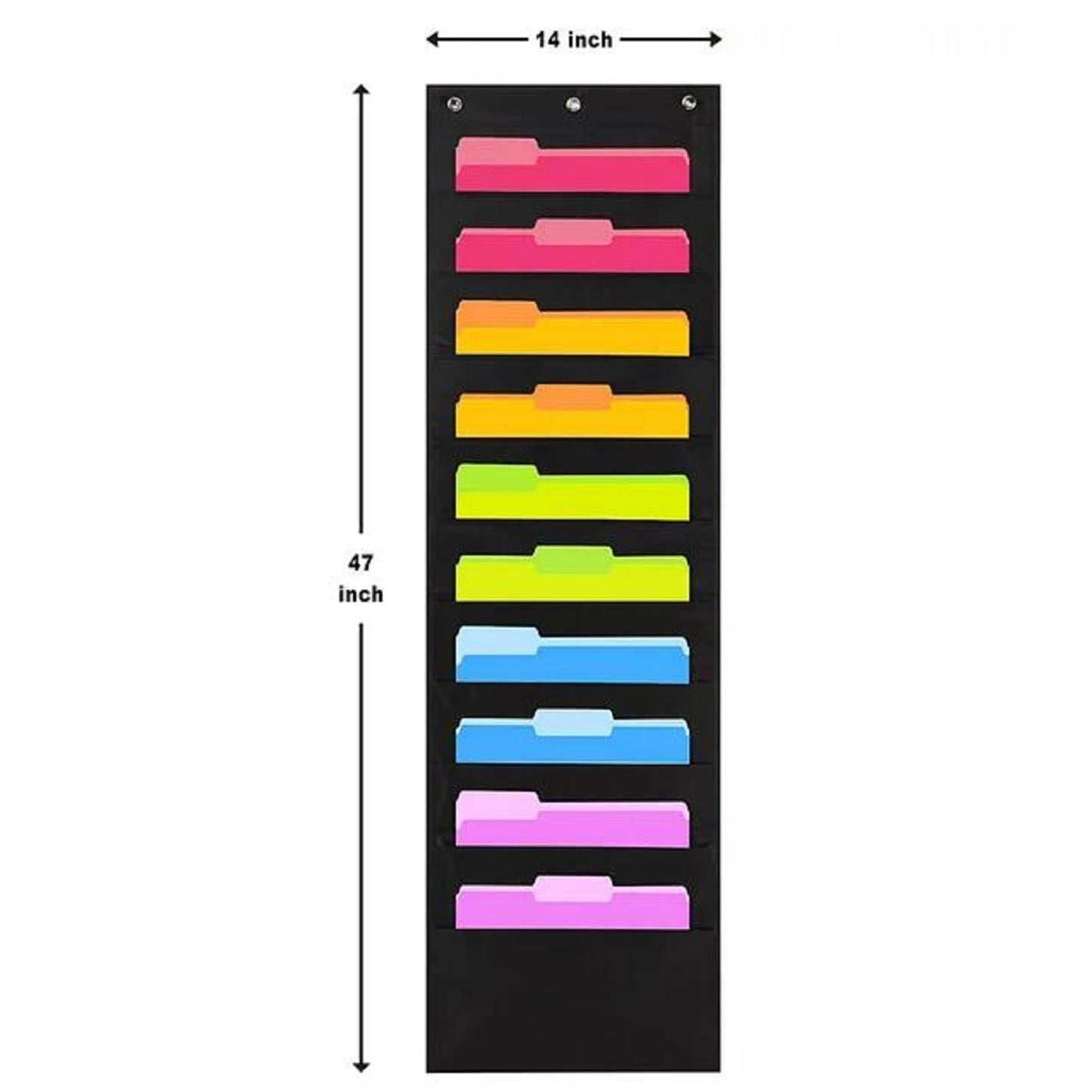 1 Pcs Hanging Wall File Organizer,10 Pocket Storage Pocket Charts,Hanging Wall File Organizer for File Folders,File Pocket Chart,Versatile Wall Hanging File Folder Organizer,(Black,9.84x14.96 in) Black