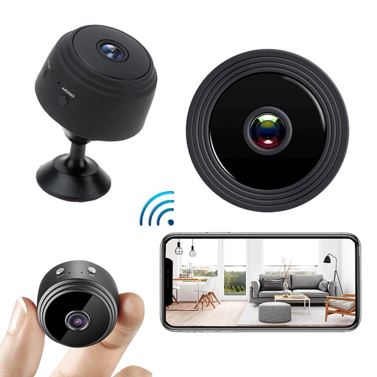 Mini Security Camera 3 Pack,1080P HD WiFi Spy Camera with Night Vision,USB Powered Hidden Camera for Home Office,Remote Monitor via Phone APP,Motion Detection