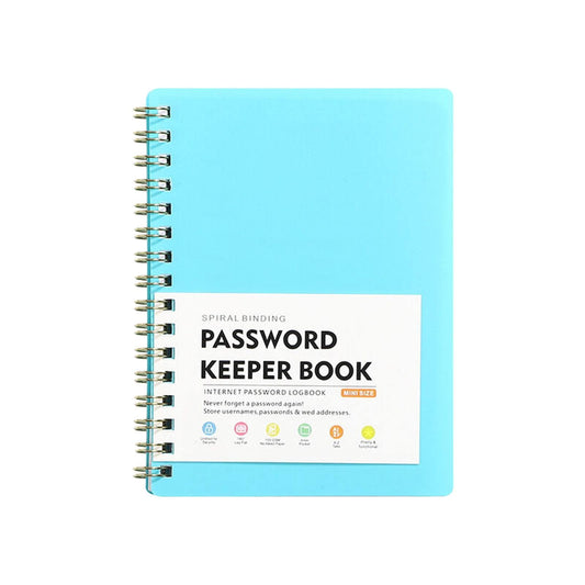 Spiral Password Book with Alphabetical Tabs,Plastic Password Book,Password Book Password Book with Personal Alphabet Label Internet Address and Password Headquarters Password Log, 4.25"x5.7"(Grey) BU1