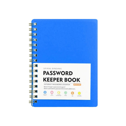 Spiral Password Book with Alphabetical Tabs,Plastic Password Book,Password Book Password Book with Personal Alphabet Label Internet Address and Password Headquarters Password Log, 4.25"x5.7"(Grey) BU2