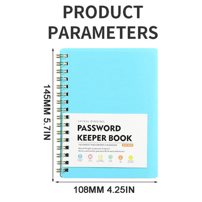 Spiral Password Book with Alphabetical Tabs,Plastic Password Book,Password Book Password Book with Personal Alphabet Label Internet Address and Password Headquarters Password Log, 4.25"x5.7"(Grey) Pink