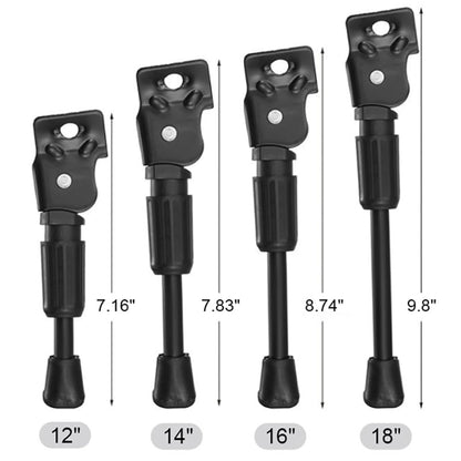 Universal Bicycle Stand - Side Stand - Adjustable - MTB - City Bike - Granny Bike - E-Bike - Racing Bike - Bicycle Accessories - Single Stand - Bicycle Support - 12 Inch - Black - 1 Piece