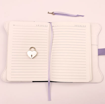 Diary - Journal - diary with lock - password book - Notebook - notebook b6 - diary for adults - books - Retro - Creative - Christmas gifts - Christmas gifts for adults - gift for women - gift for men - Purple