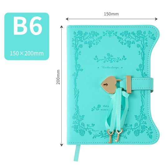 Diary - Journal - diary with lock - password book - Notebook - notebook b6 - diary for adults - books - Retro - Creative - Christmas gifts - Christmas gifts for adults - gift for women - gift for men -blue