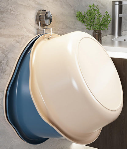 Bathroom Hooks - Towel Hook - Bathroom Accessories - Suction Cup Hooks - Sponge Holder - Kitchen Accessories - Hanging Hooks - Bathroom Organizer - Wall Hook - No Drilling - White - 1 Piece