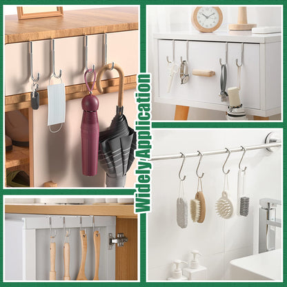 Door Hook - Coat Rack - Door Hanger - Towel Hook - Bathroom Accessories - Kitchen Accessories - Clothes Hook - Hanging Hooks - Door Coat Rack - Stainless Steel Hooks - No Drilling - Stainless Steel - 6 Pieces