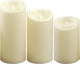 LED Candles - Pillar Candles - Indoor Mood Lighting - Flameless Candles - Electric Candles - Home Accessories - Table Decoration - Candle Set - Christmas Lights - LED Lights - Living Room Decoration - White - 3 Pieces