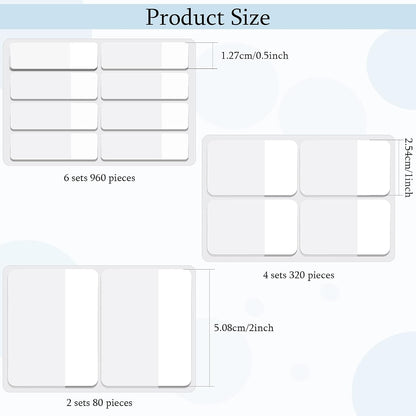 Sticky notes - Page markers - Index tabs - Sticky notes - Bookmarks - Transparent - Tabs - Office supplies - School supplies - Study - Writable - Notebooks - Agenda refill - White - 12 pieces