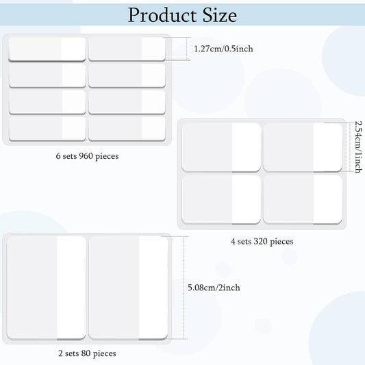 Sticky notes - Page markers - Index tabs - Sticky notes - Bookmarks - Transparent - Tabs - Office supplies - School supplies - Study - Writable - Notebooks - Agenda refill - White - 12 pieces
