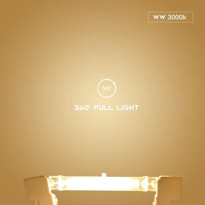 R7S LED Bulb 10W Warm White 230V Non Dimmable COB, 118 mm