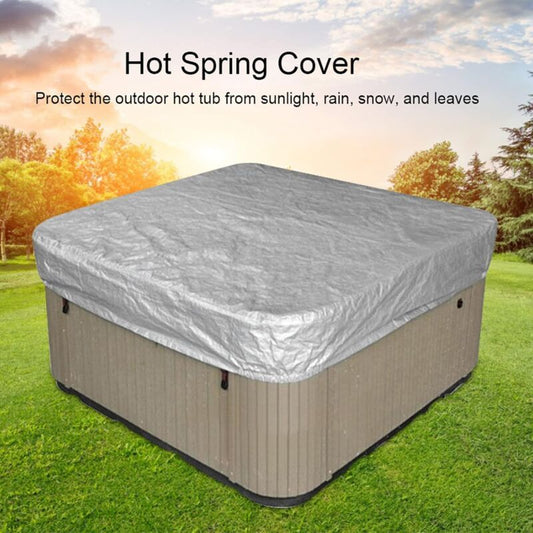 Spa Cover Square Hot Tub Cover Waterproof 190T Polyester Black, 207 x 207 x 30 cm