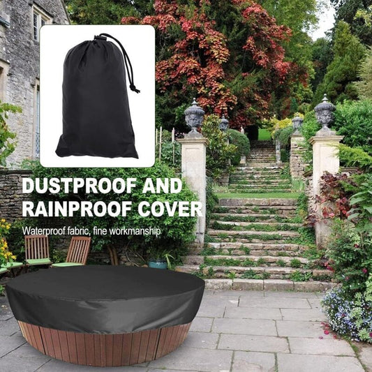 Round Spa Cover Waterproof 190T Brown, 215 x 70 cm