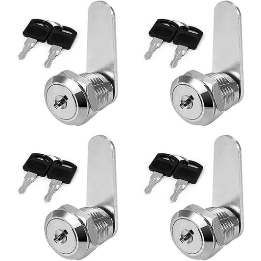 4 Pcs Cylinder Furniture Locks for Cupboards Cabinets and Wardrobes, 25 mm