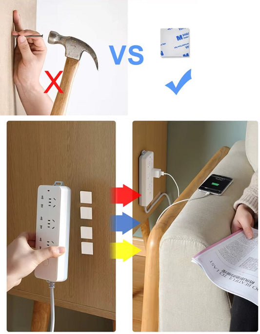 5x Double-Sided Tape | Self-Adhesive Stickers | 50 x 50 mm | White