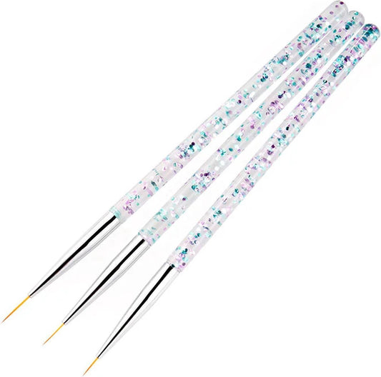 Nail Art Pens Set of 3 | Nail Brushes | silver