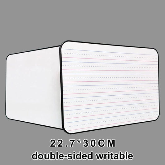 2Pcs Double-Sided Dry Erase White Board,Magnetic Small Whiteboard with Lines and Blank Surface,Portable Handheld Lapboard with Stripe,Great for Home (Random)