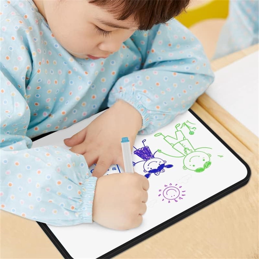 2Pcs Double-Sided Dry Erase White Board,Magnetic Small Whiteboard with Lines and Blank Surface,Portable Handheld Lapboard with Stripe,Great for Home (Random)
