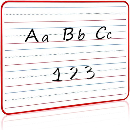 2Pcs Double-Sided Dry Erase White Board,Magnetic Small Whiteboard with Lines and Blank Surface,Portable Handheld Lapboard with Stripe,Great for Home (Random)