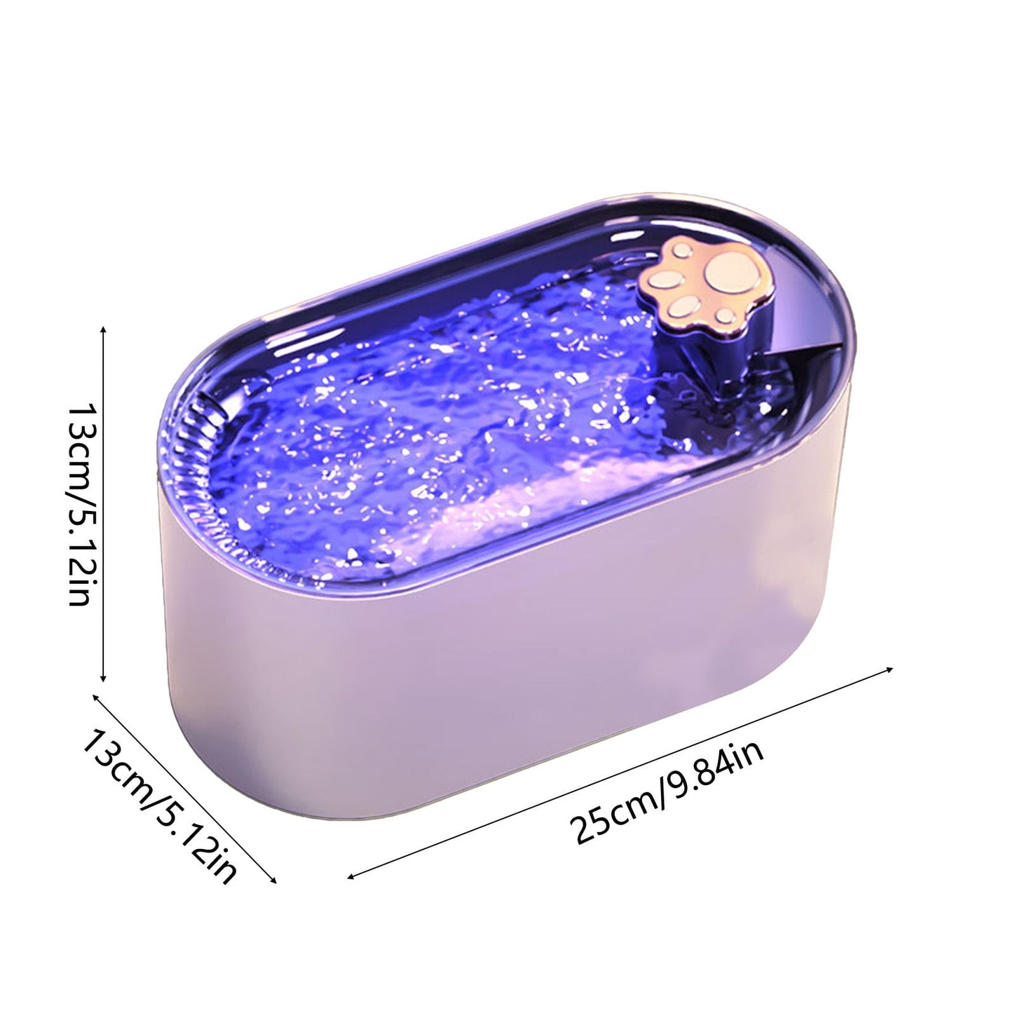 Cats Water Fountains, 3L Automatic Pet Dispenser, Automatic Cats Water Fountains Dog Water Dispenser, Whispers Quiet Cats Fountains Pet Water Fountains, Dog Water Dispenser with LED Light B