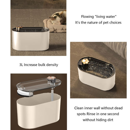 Cats Water Fountains, 3L Automatic Pet Dispenser, Automatic Cats Water Fountains Dog Water Dispenser, Whispers Quiet Cats Fountains Pet Water Fountains, Dog Water Dispenser with LED Light B