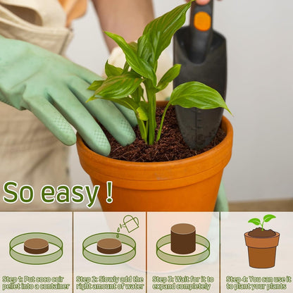 20Pack Coir Pellets Seed Starting Soil,1.2x0.4In Portable Coco Peat Soil for Indoor Outdoor,QZS Compressed Coir Fiber Potting Soil for Plants,Herb