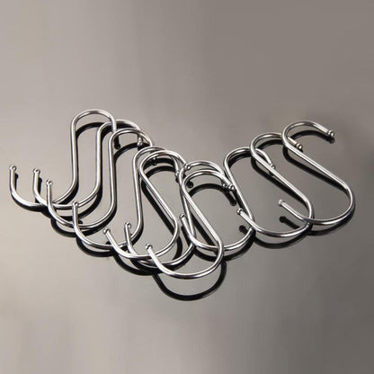 Stainless Steel S Hooks,Heavy Duty Hanging Hooks for Kitchen, Closet & Garage - Multi-Purpose Utility Hooks for Pots, Pans, Clothes, Towels & Organizers,Rust-Resistant,Space Saving Hangers Silver