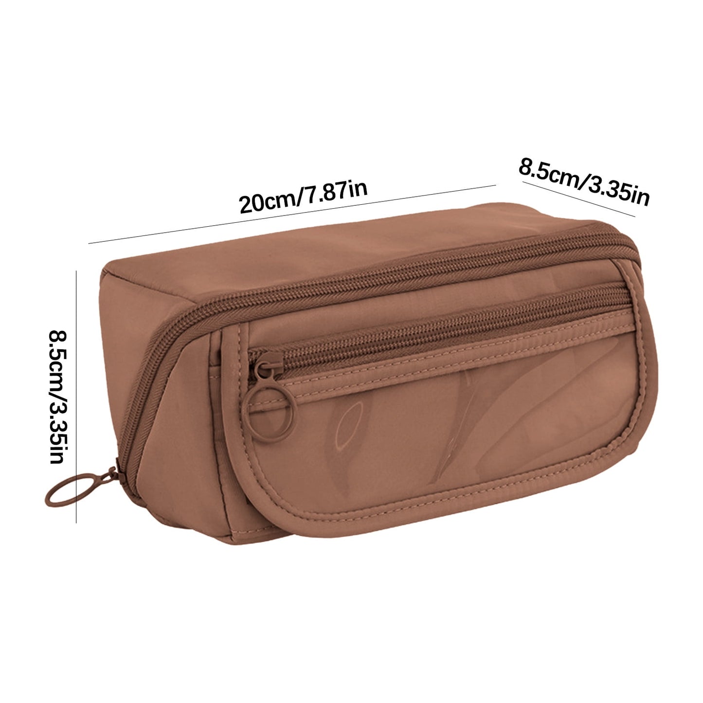Multi-layer Cloth Pencil Case, Large Capacity Pen Pouch, Pen Stationery Organizer, Portable Art Supply Marker Storage Pencil Box for Office, Home, Travel(Purple) Brown