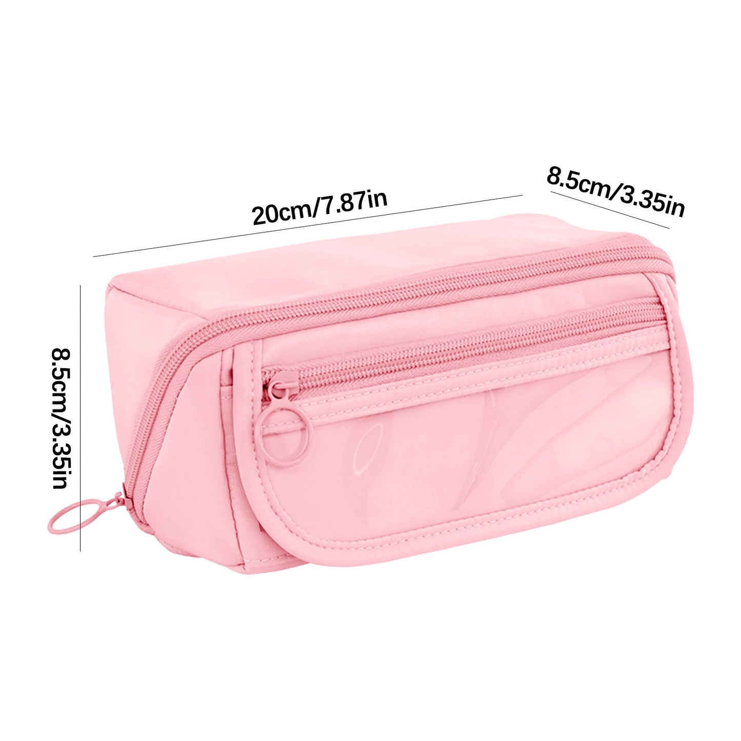 Multi-layer Cloth Pencil Case, Large Capacity Pen Pouch, Pen Stationery Organizer, Portable Art Supply Marker Storage Pencil Box for Office, Home, Travel(Purple) Pink