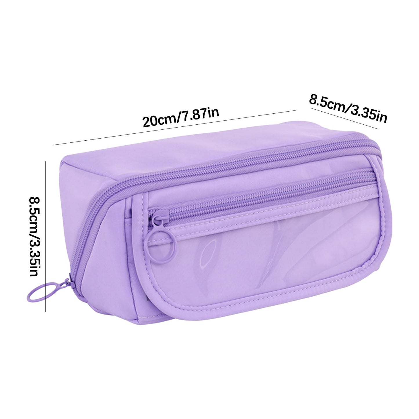 Multi-layer Cloth Pencil Case, Large Capacity Pen Pouch, Pen Stationery Organizer, Portable Art Supply Marker Storage Pencil Box for Office, Home, Travel(Purple) Purple