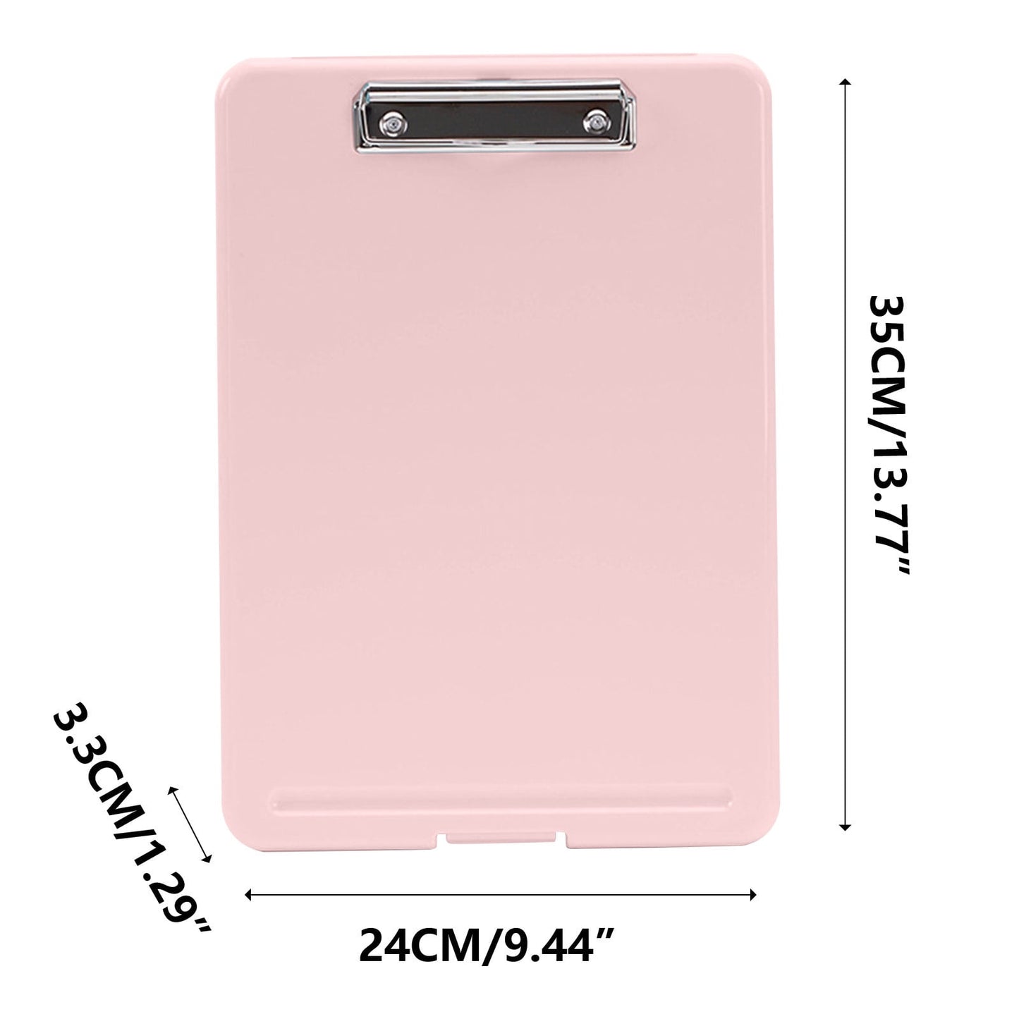 Clipboard with Storage File Box, Foldable A4 Large Capacity Clip Boards Folder, Plastic Clipboard with Pen Holder for Office Supplies(Mint Green) Pink