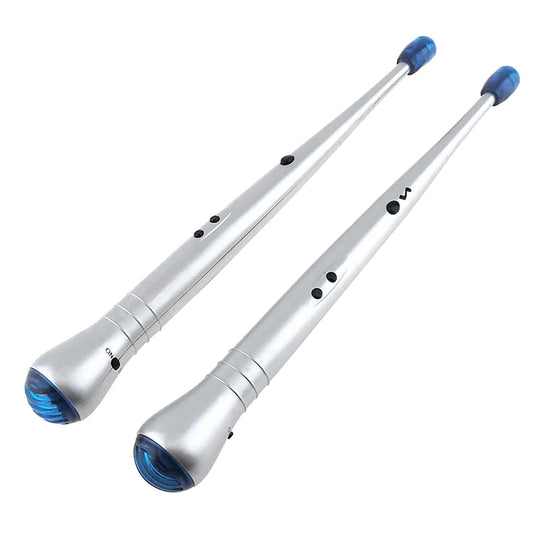 1 Pair Electronic Drumsticks, Adjustable Sensitivity Intelligent Electric Light Up Drumsticks, Electronic Air Drum Sticks, Rock Beat Drum Stick, Percussion Instrument Tool Silver