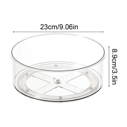 Lazy Turntable for Cabinet, Lazy Organizer with High Sides, Countertop Spinning Organizer for Spices, Clear Rotating Organizer, for Kitchen, Pantry, Refrigerator, Bathroom, Table, Fridge S
