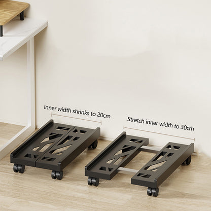 Adjustable Mobile CPU Stand, Ventilated Computer Tower Stand with 4 Caster Wheels, for PC Tower, Under Desk CPU Holder, PC Floor Cart Computer Riser for Gamers White