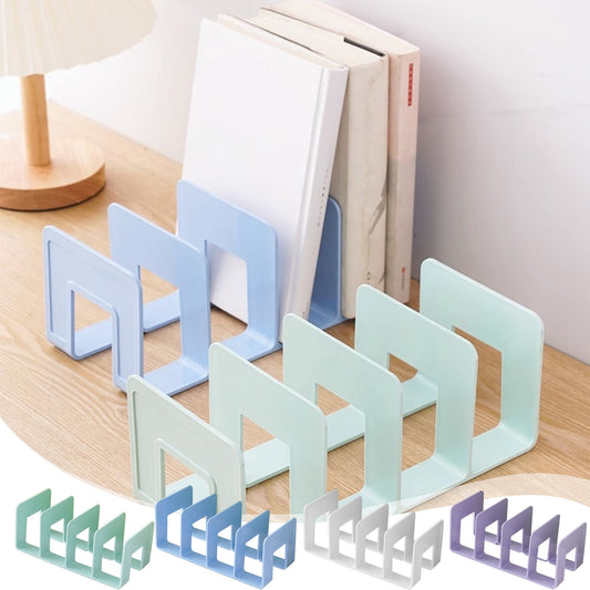Acrylic Desk File Sorter, 4 Compartments Desktop File Organizer, Closet Organizer, Bookshelf Divider for Home Office Table Blue