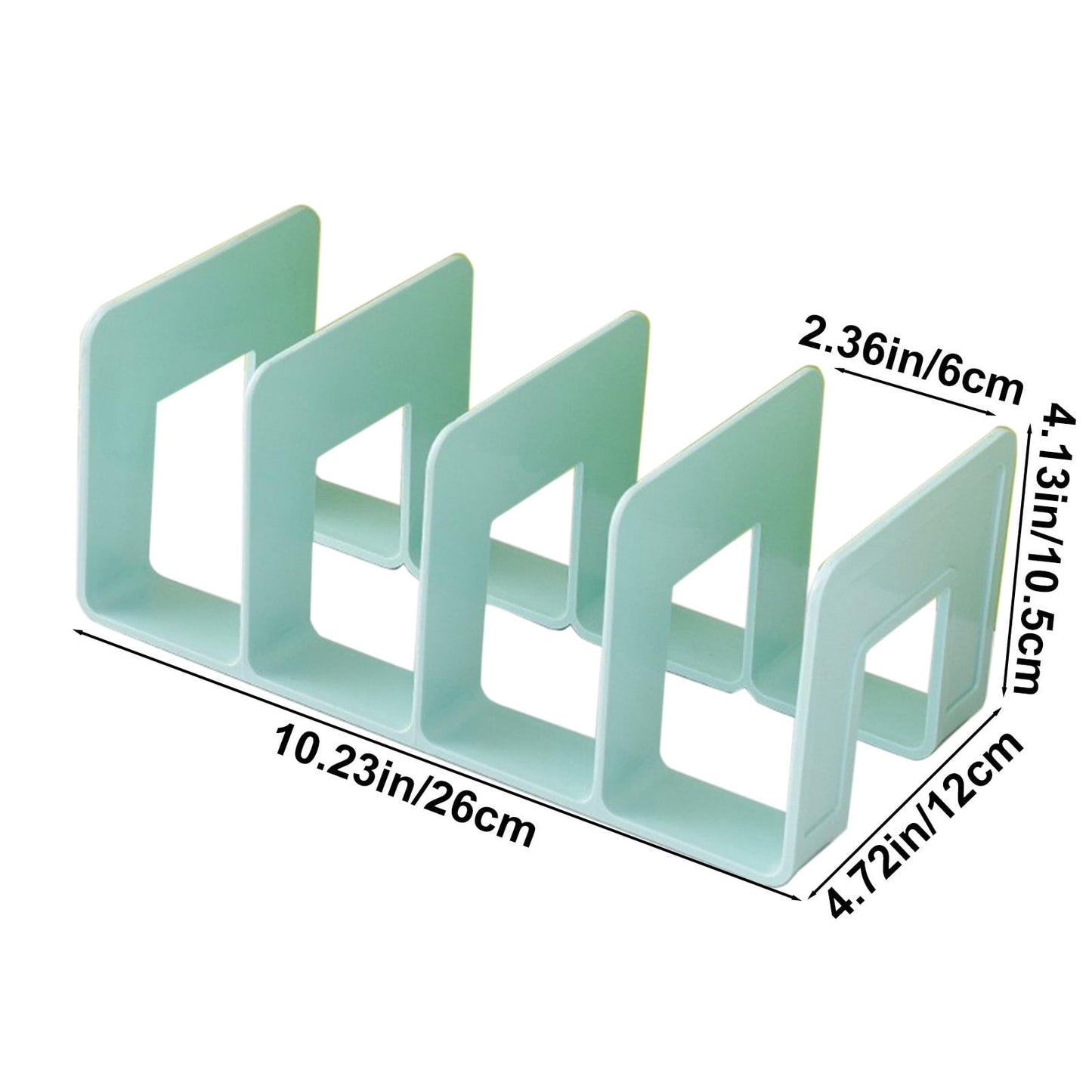Acrylic Desk File Sorter, 4 Compartments Desktop File Organizer, Closet Organizer, Bookshelf Divider for Home Office Table Green