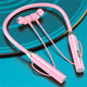 Neckband Bluetooth Headphones Wireless Earbuds with Microphone Flashlight Around the Neck Waterproof Sport Headset Noise Cancelling Ear Buds 120H Playtime for Running Cycling Cell Phone Pink