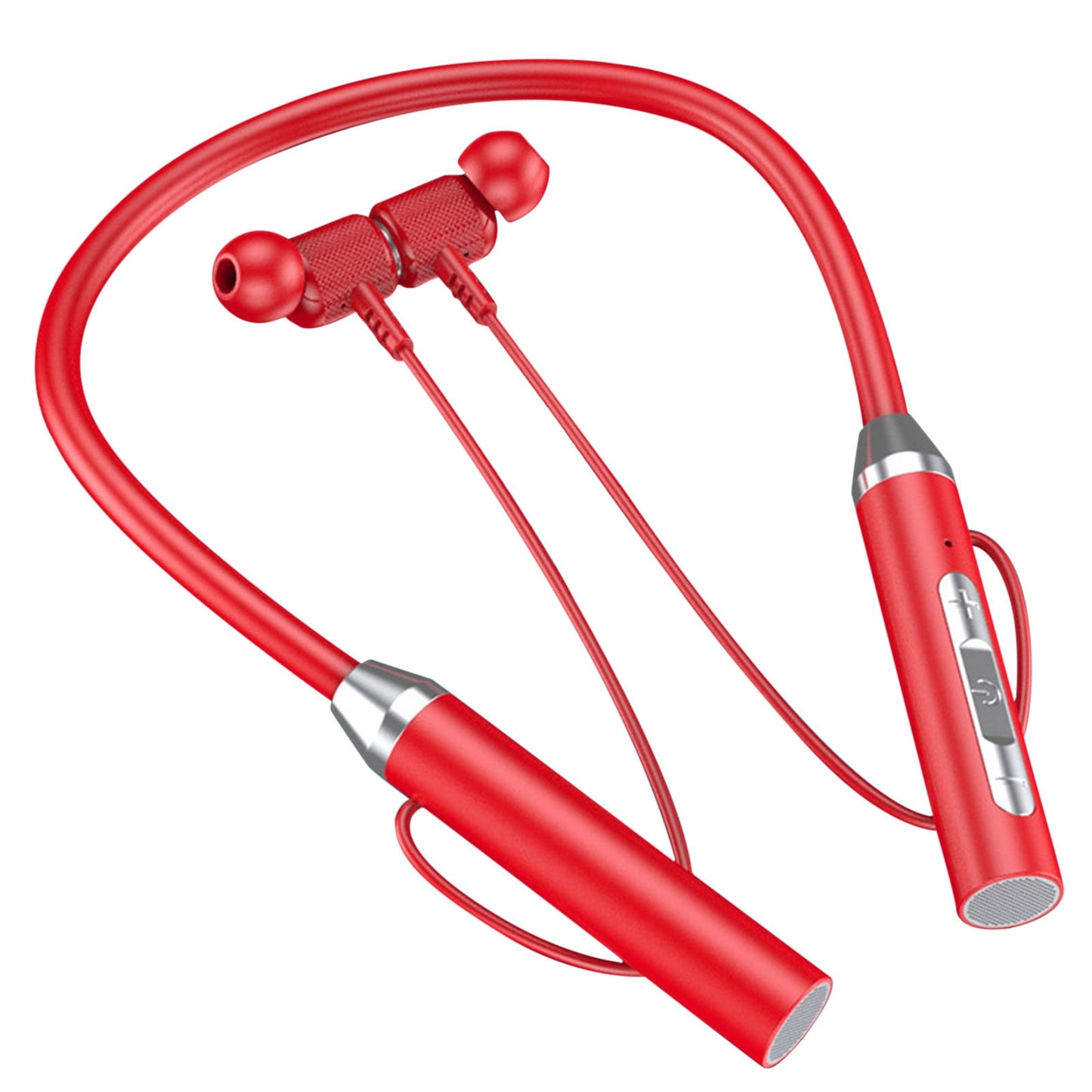 Neckband Bluetooth Headphones Wireless Earbuds with Microphone Flashlight Around the Neck Waterproof Sport Headset Noise Cancelling Ear Buds 120H Playtime for Running Cycling Cell Phone Red