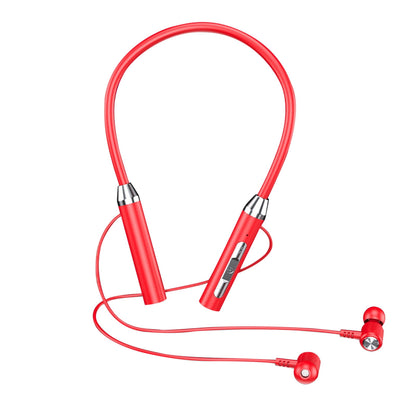 Neckband Bluetooth Headphones Wireless Earbuds with Microphone Flashlight Around the Neck Waterproof Sport Headset Noise Cancelling Ear Buds 120H Playtime for Running Cycling Cell Phone Red