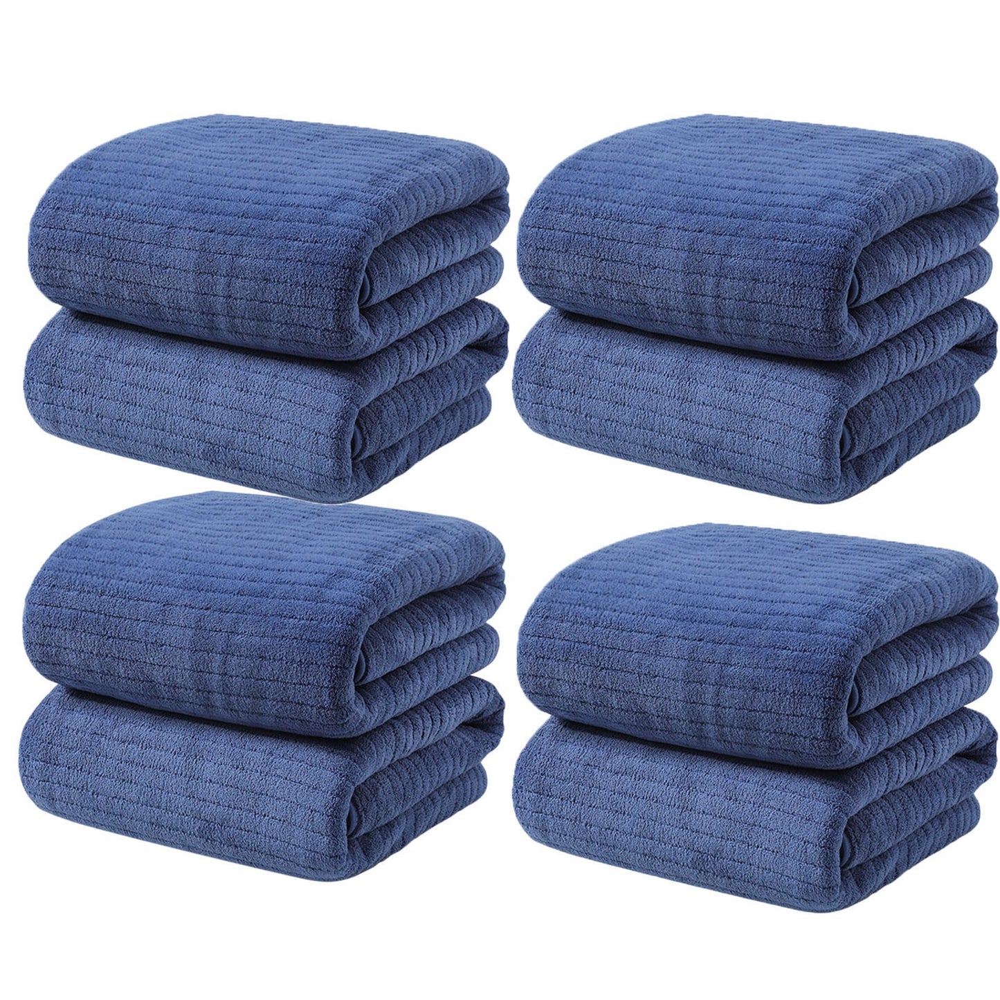 Microfiber Hair Towel Wrap - Quick Dry Curly Hair Wraps for Women Wet Hair, Microfiber Towel for Hair, Hair Drying Towel Wrap, Hair Towels for Women, Hair Turban for Wet Hair (29 ×14 Inch) 4 pc Blue