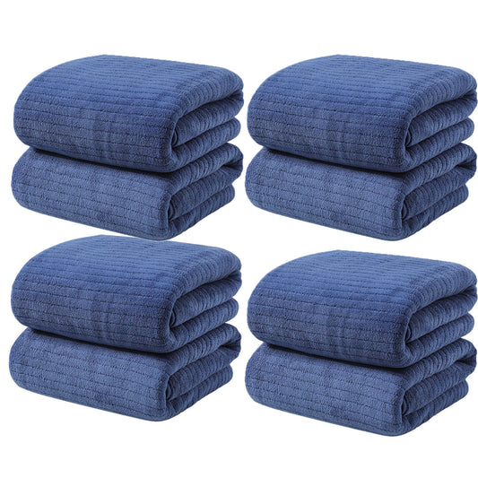 Microfiber Hair Towel Wrap - Quick Dry Curly Hair Wraps for Women Wet Hair, Microfiber Towel for Hair, Hair Drying Towel Wrap, Hair Towels for Women, Hair Turban for Wet Hair (29 ×14 Inch) 4 pc Blue