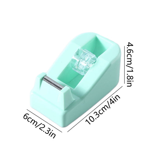 Desktop Tape Dispenser Adhesive Roll Holder Desk Accessories Home Office Tape Dispensers, Weighted Non-Skid Base Green