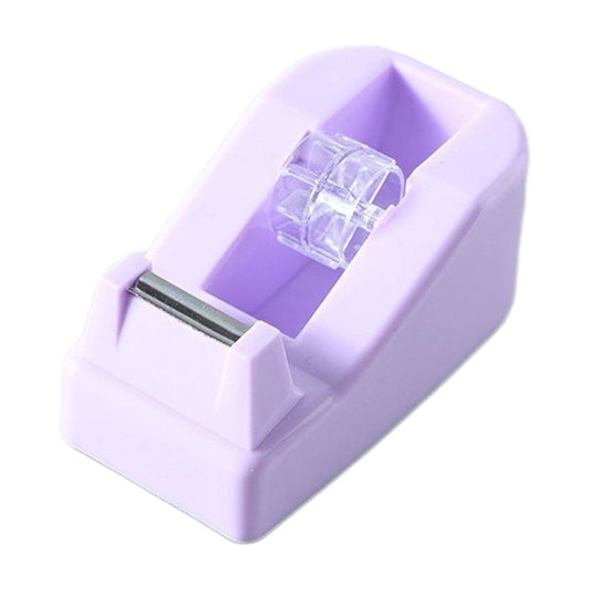 Desktop Tape Dispenser Adhesive Roll Holder Desk Accessories Home Office Tape Dispensers, Weighted Non-Skid Base Purple
