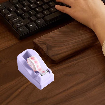 Desktop Tape Dispenser Adhesive Roll Holder Desk Accessories Home Office Tape Dispensers, Weighted Non-Skid Base Purple