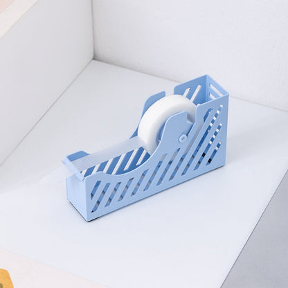 Desktop Tape Dispenser Adhesive Roll Holder Desk Accessories Home Office Tape Dispensers, Weighted Non-Skid Base X-Blue