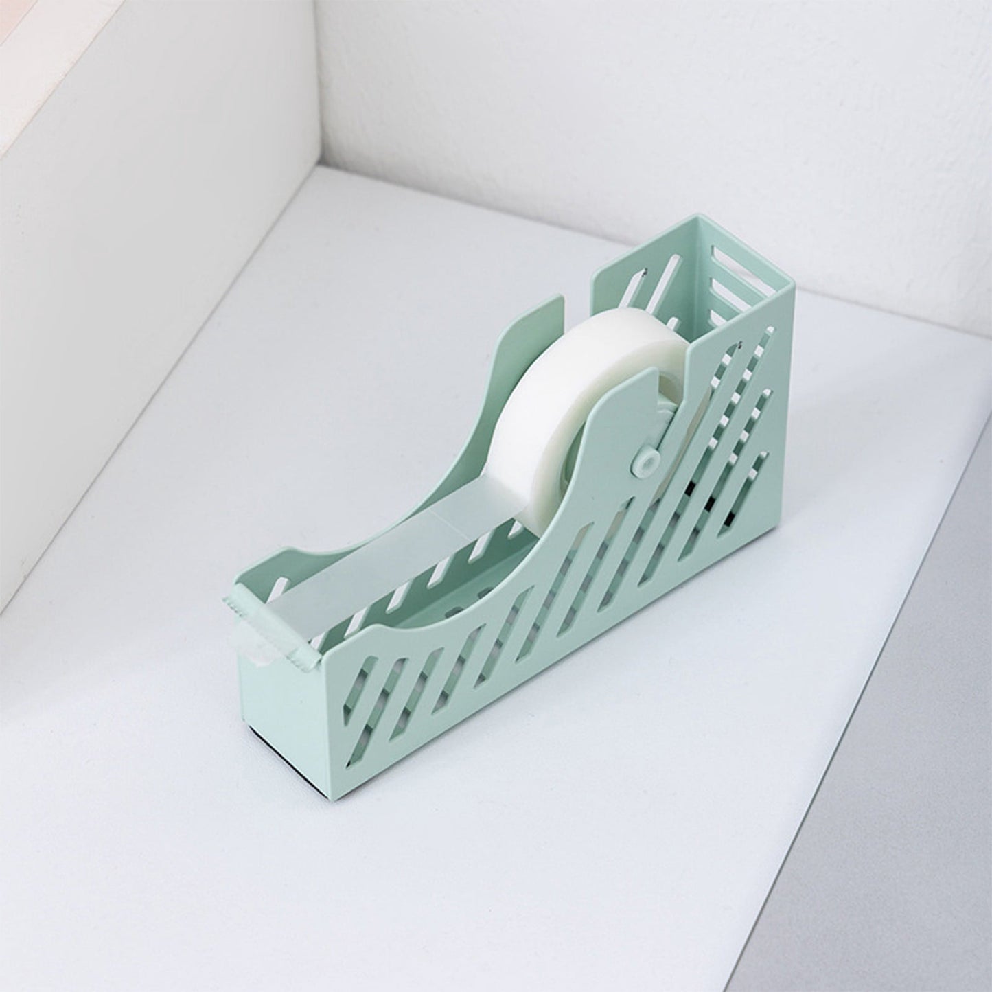 Desktop Tape Dispenser Adhesive Roll Holder Desk Accessories Home Office Tape Dispensers, Weighted Non-Skid Base X-Green