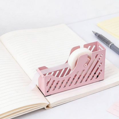 Desktop Tape Dispenser Adhesive Roll Holder Desk Accessories Home Office Tape Dispensers, Weighted Non-Skid Base X-Pink