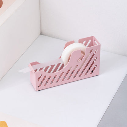Desktop Tape Dispenser Adhesive Roll Holder Desk Accessories Home Office Tape Dispensers, Weighted Non-Skid Base X-Pink